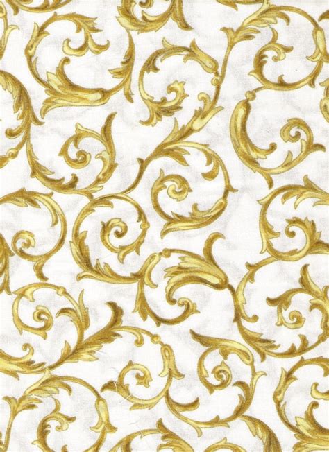 metallic gold and white fabric